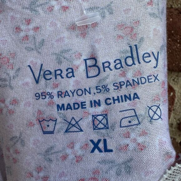 NWT Vera Bradley Women's Capulet Hearts & Floral Lace Trim Cami PJ Tank Pink XL - Picture 2 of 6